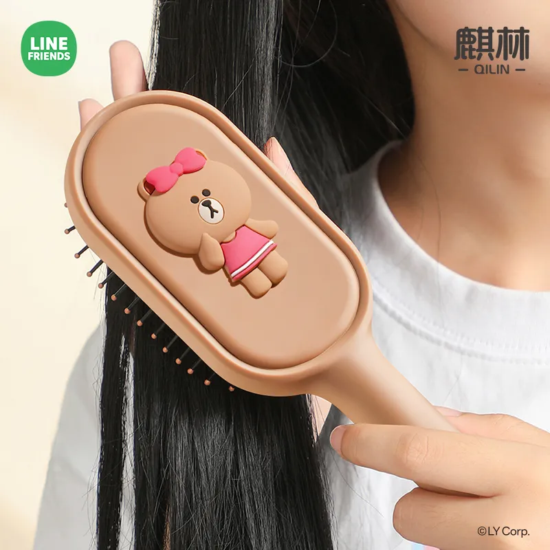 QILIN x LINE FRIEDNS Oval Massage Air Cushion Comb Straight Hair Smooth And Non Tangle, High Hairline Comb-8
