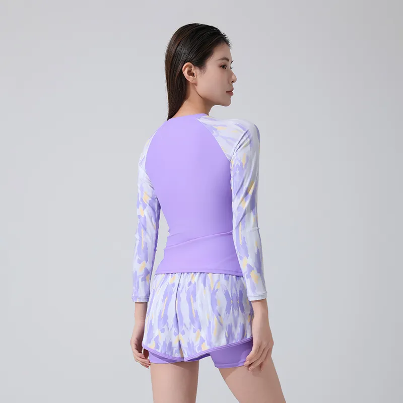 QIAODAN Two Piece Swimsuit Women's Purple-1