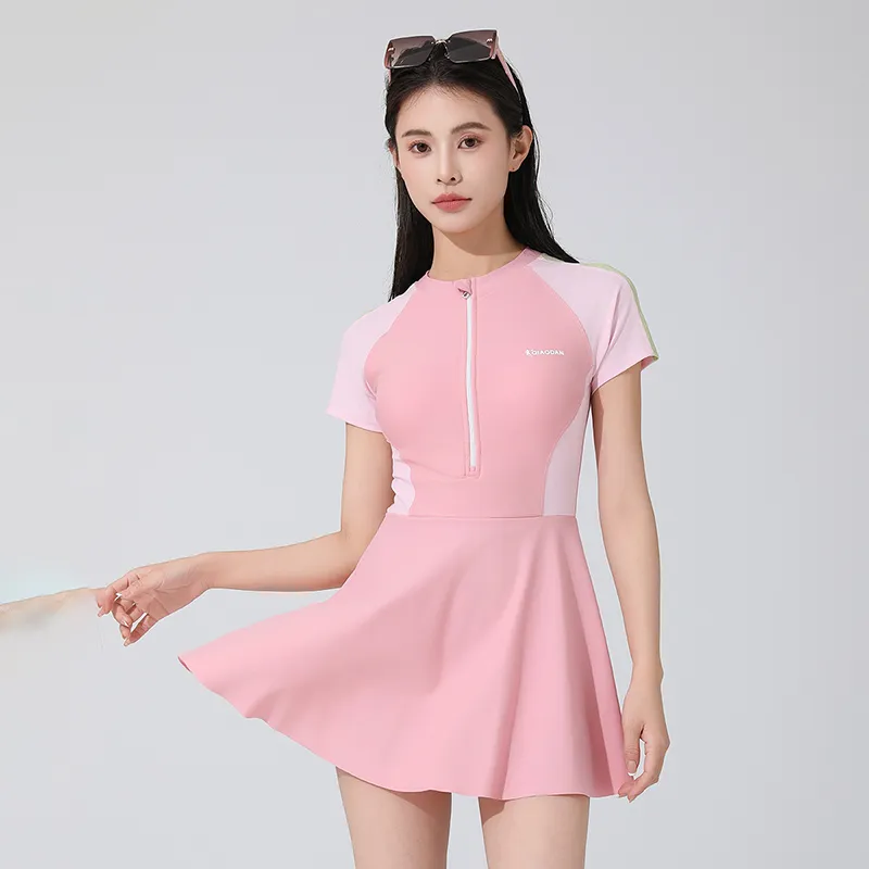 QIAODAN One piece Swimsuit Women's Pink-4