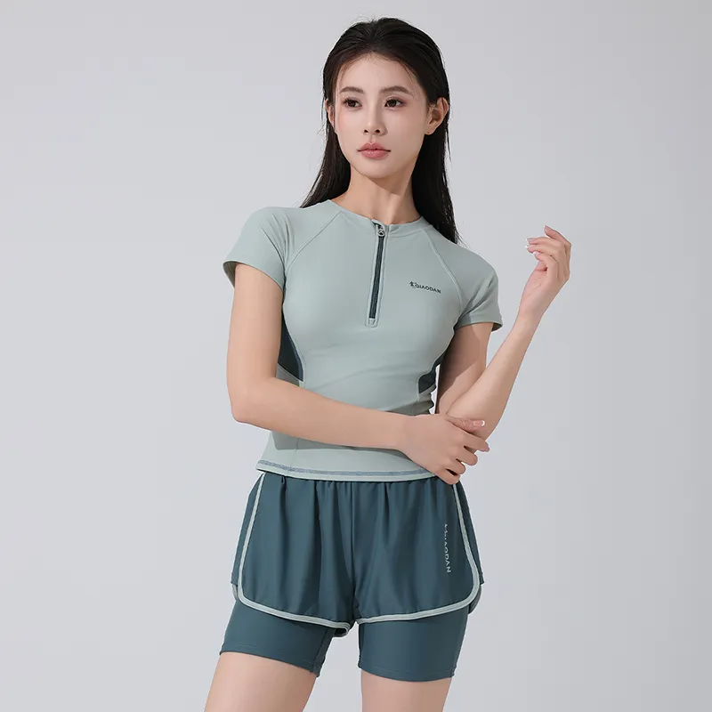 QIAODAN Two Piece Swimsuit Women's Pea Green-2