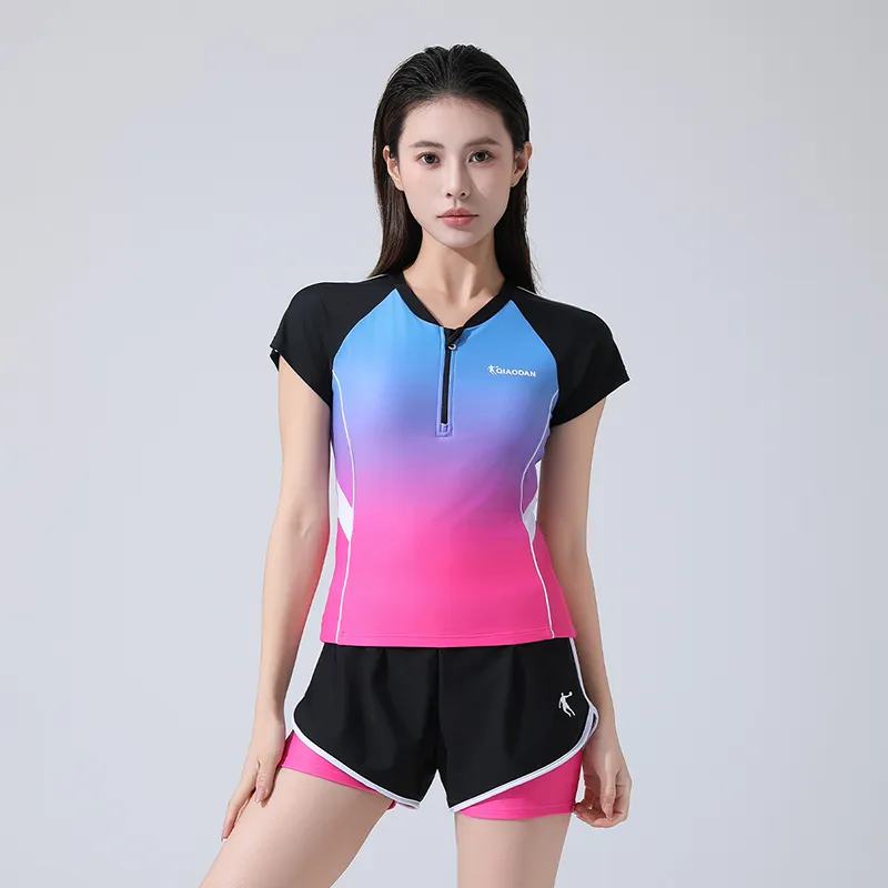 QIAODAN Two Piece Swimsuit Women's Sunset Pink-4