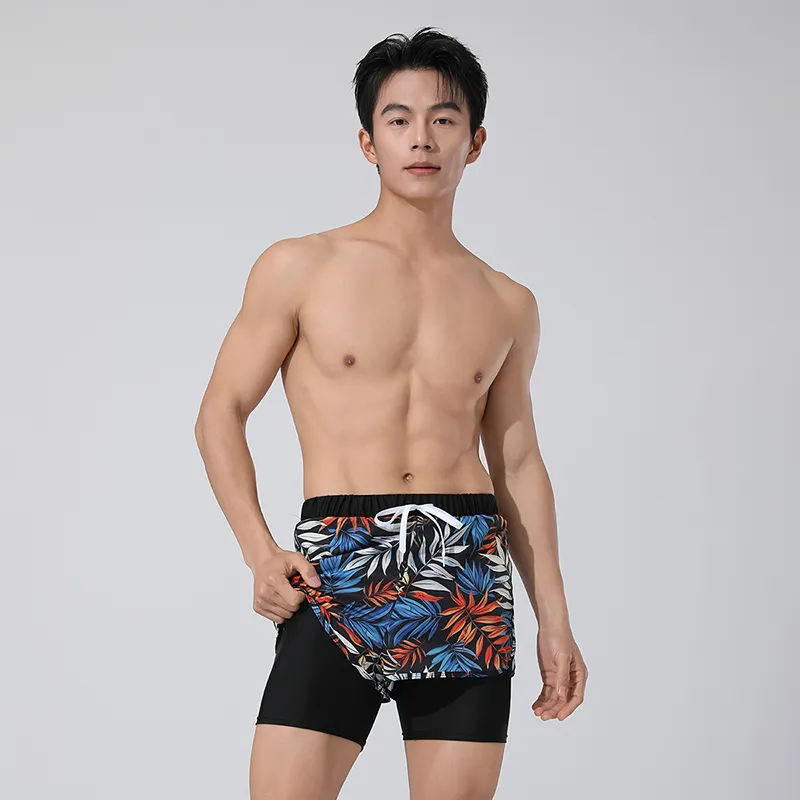 QIAODAN Adults Swimming Shorts Men's Black-3