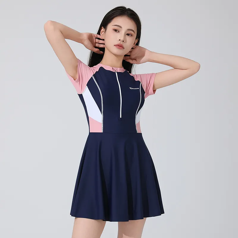 QIAODAN One piece Swimsuit Women's Navy Blue-2