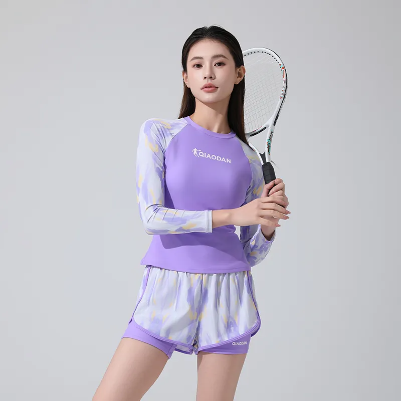 QIAODAN Two Piece Swimsuit Women's Purple-4