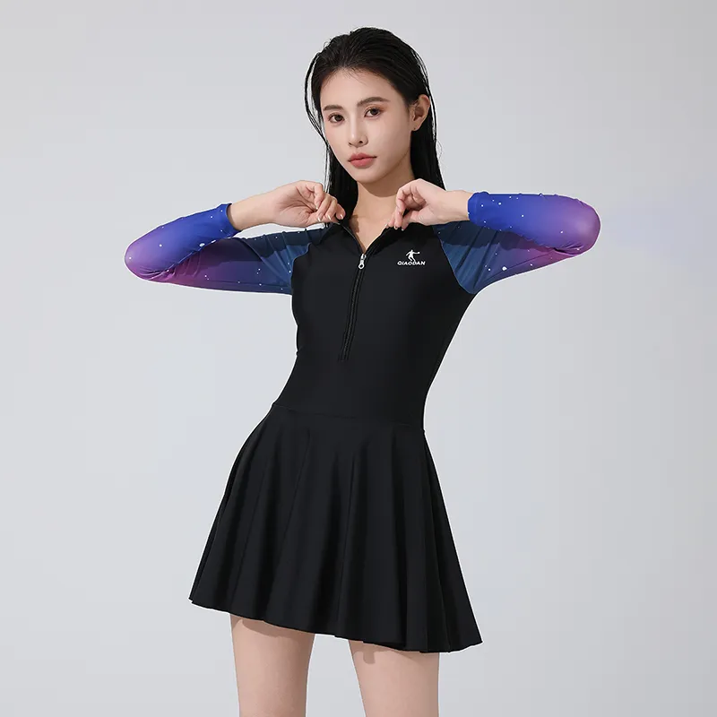 QIAODAN One piece Swimsuit Women's Black-3