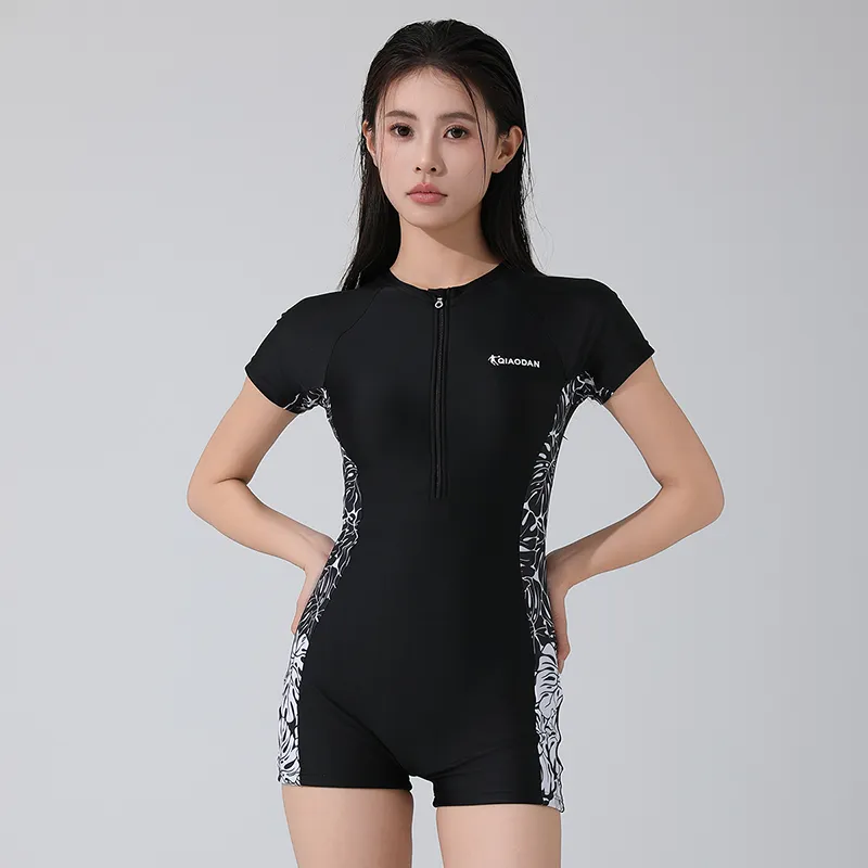 QIAODAN One piece Swimsuit Women's Black-5