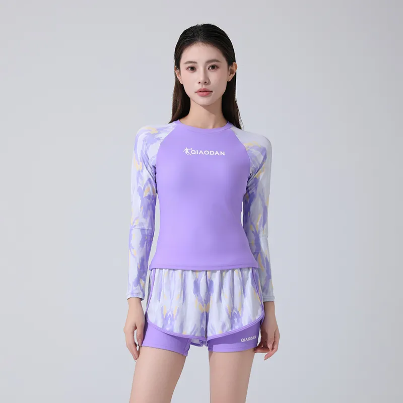 QIAODAN Two Piece Swimsuit Women's Purple-3