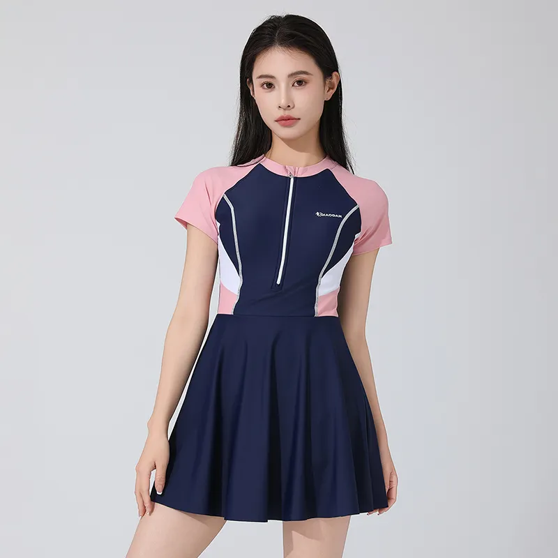 QIAODAN One piece Swimsuit Women's Navy Blue-3