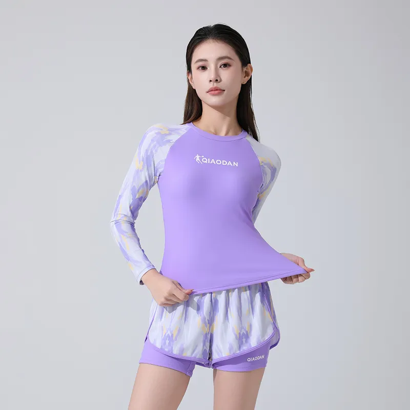 QIAODAN Two Piece Swimsuit Women's Purple-2