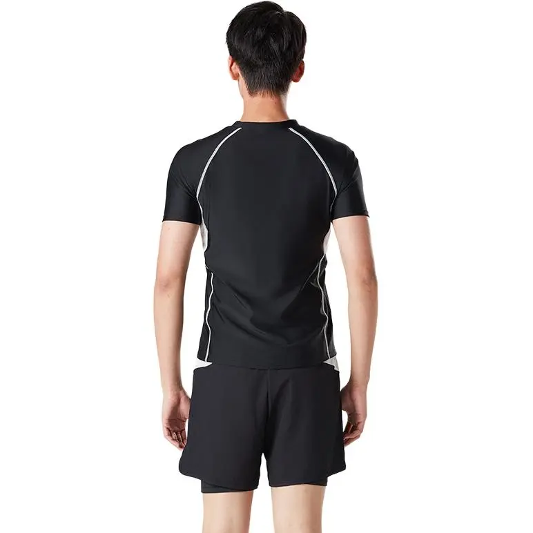 QIAODAN Two Piece Men's Swimwear Men's Black-1