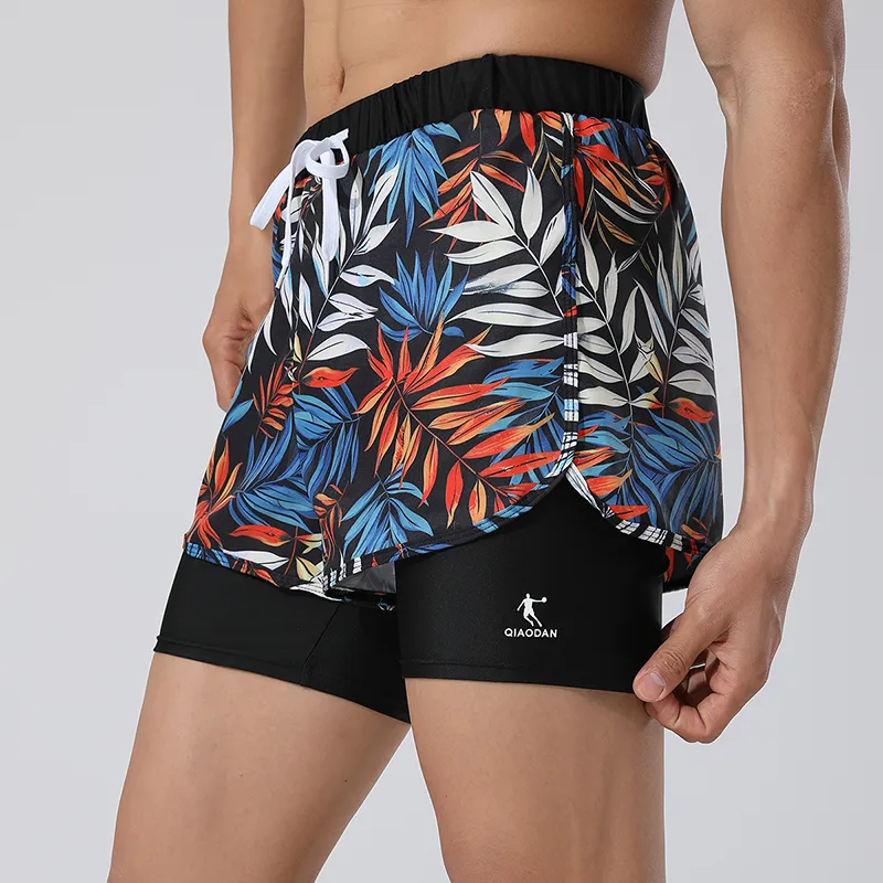 QIAODAN Adults Swimming Shorts Men's Black-4