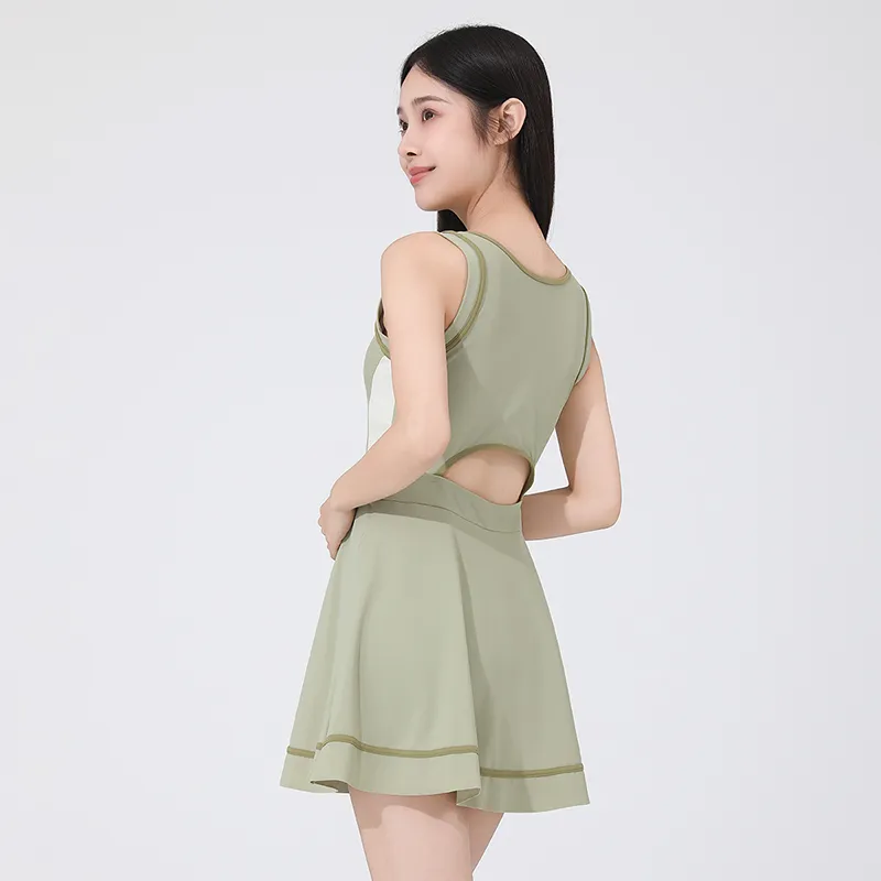 QIAODAN Adults One Piece Swim Dresses & Skirts Women's-3