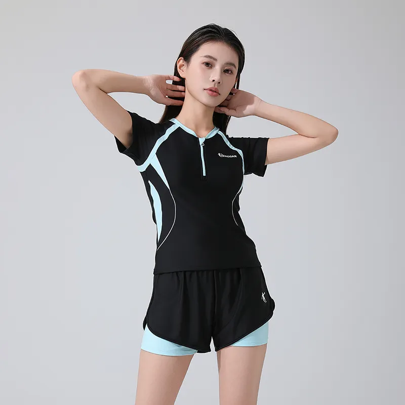 QIAODAN Two Piece Swimsuit Women's Baby Blue-3