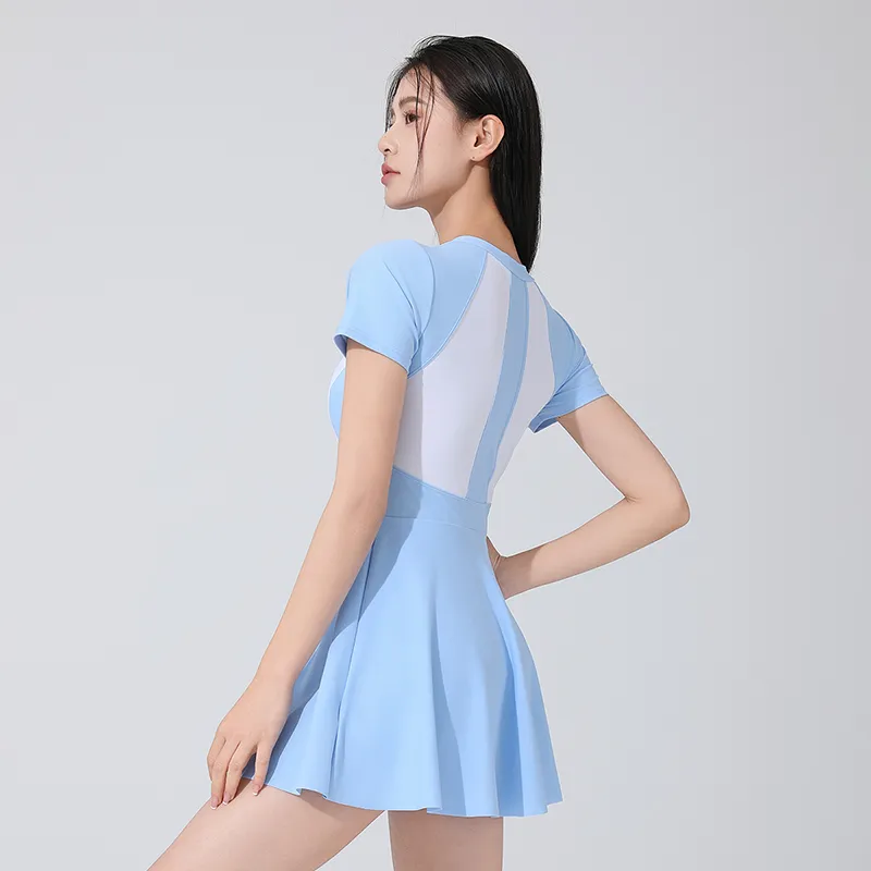 QIAODAN One piece Swimsuit Women's Blue White-1