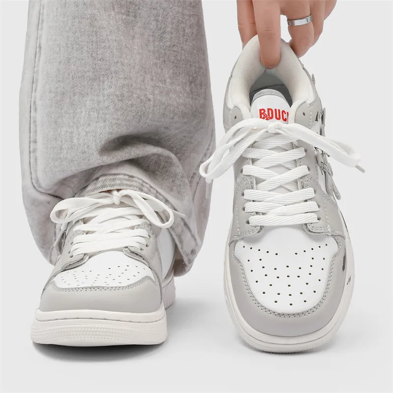 B.Duck Slip Resistant, Abrasion Resistant, Lightweight, Breathable Low Top Skateboard Shoes Unisex-12
