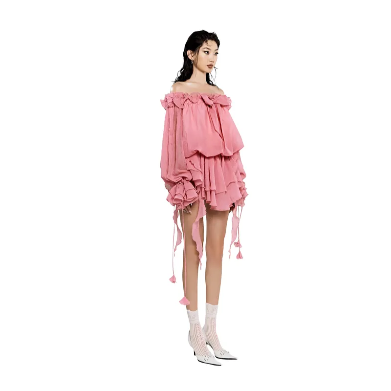 LSOUL Stacy Set Skirt Set Women's Pink-5