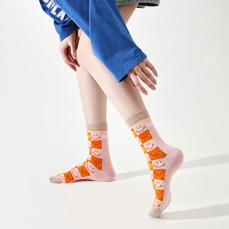 SMILEY Mid Calf Socks Unisex Combo Set-1