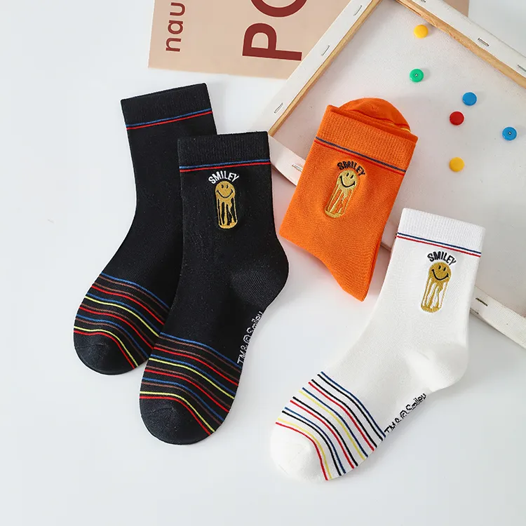 SMILEY Mid Calf Socks Unisex Combo Set-10
