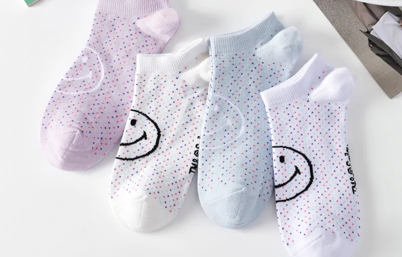 SMILEY Ankle Socks Unisex 4 Pack-1