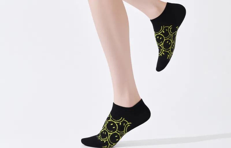 SMILEY No Show Socks Unisex 3 Pack-4