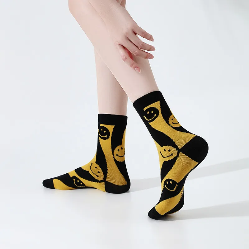 SMILEY Mid Calf Socks Unisex Combo Set-1
