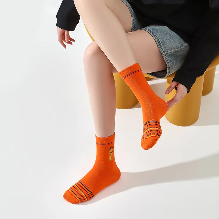 SMILEY Mid Calf Socks Unisex Combo Set-5