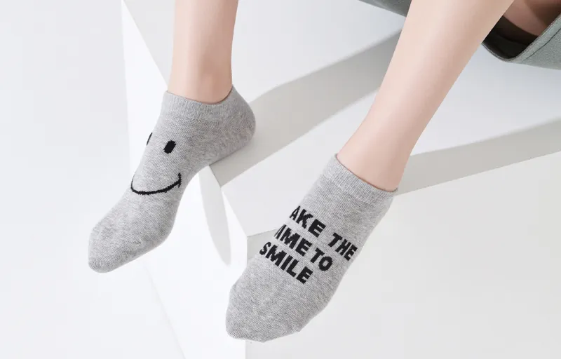 SMILEY No Show Socks Unisex 3 Pack-3