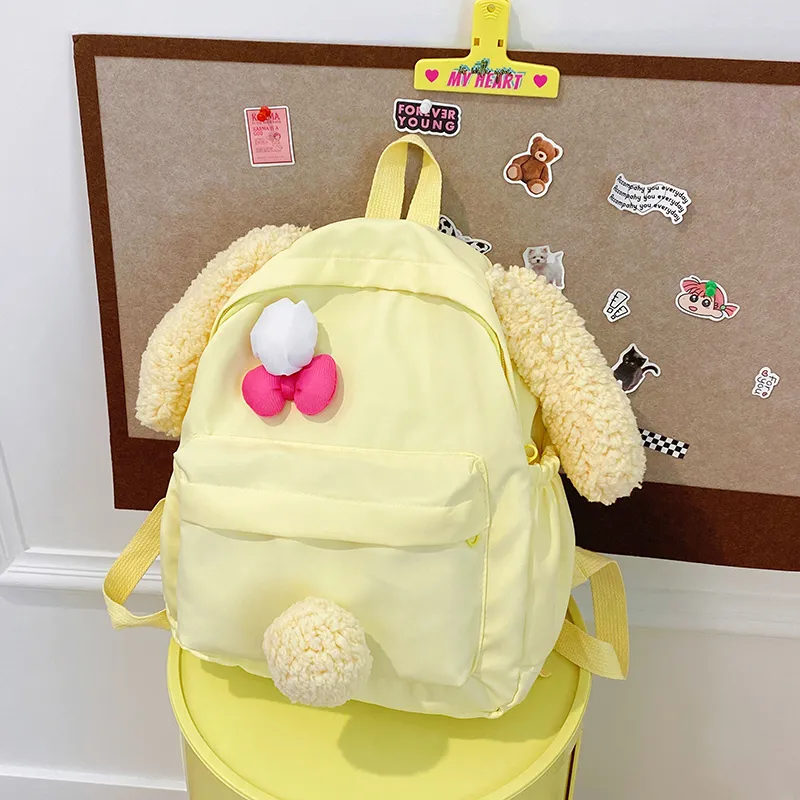 Yalu Nylon Backpack Unisex Yellow/Pink-2