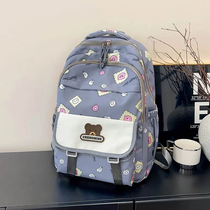 Yalu Nylon Fabric Backpack Regular Unisex Multicolor-10