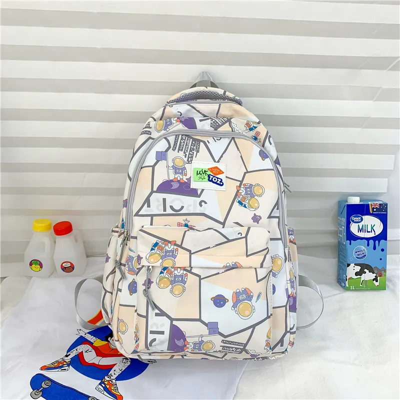 Yalu Nylon Backpack Regular Unisex Multicolor-13