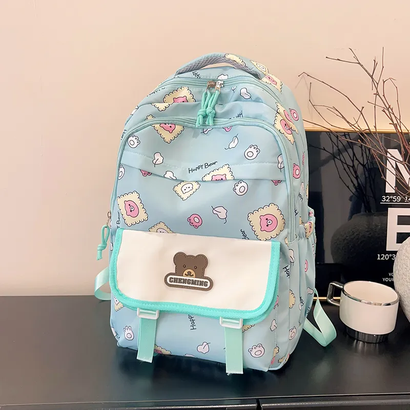 Yalu Nylon Fabric Backpack Regular Unisex Multicolor-2