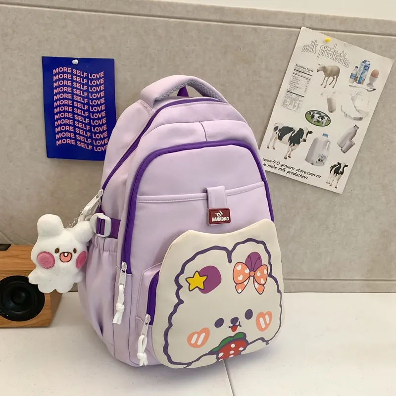 Yalu Nylon Backpack Unisex Multicolor-13