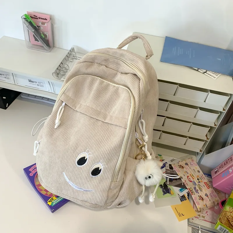 Yalu Corduroy Backpack Unisex Multicolor-5