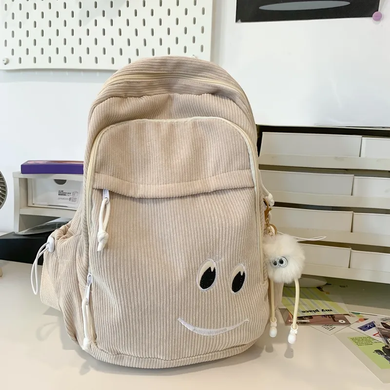 Yalu Corduroy Backpack Unisex Multicolor-4
