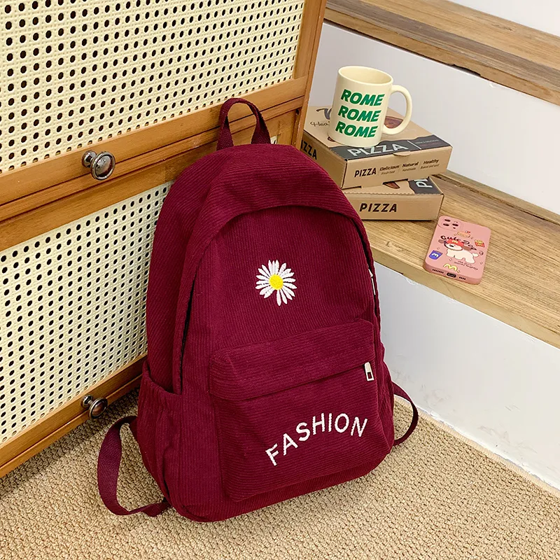 Yalu Corduroy Backpack Regular Unisex Multicolor-4