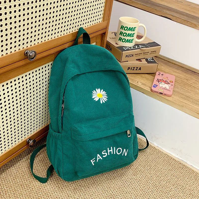 Yalu Corduroy Backpack Regular Unisex Multicolor-2