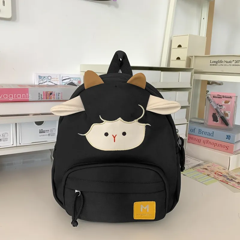 Yalu Nylon Backpack Women's Black/White/Khaki-1