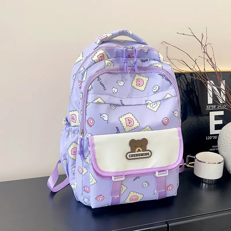 Yalu Nylon Fabric Backpack Regular Unisex Multicolor-7