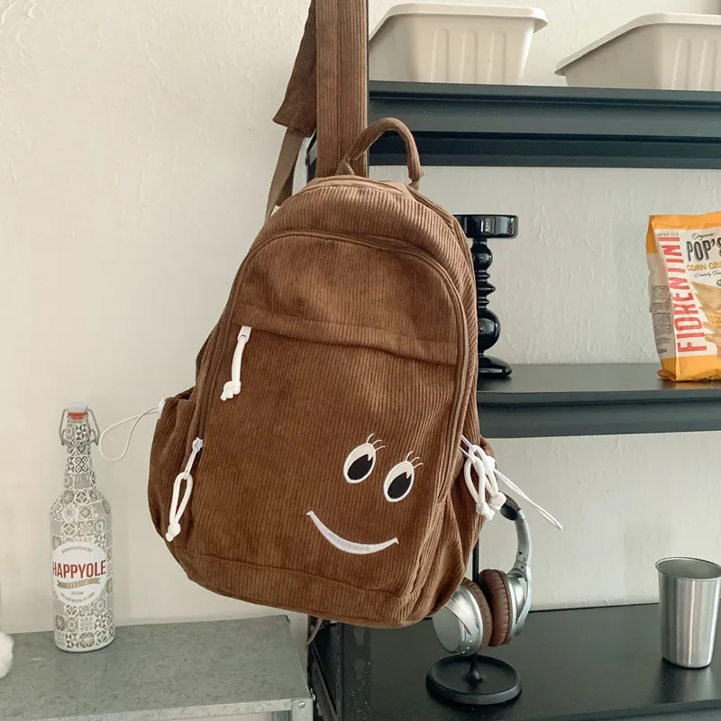 Yalu Corduroy Backpack Unisex Multicolor-11