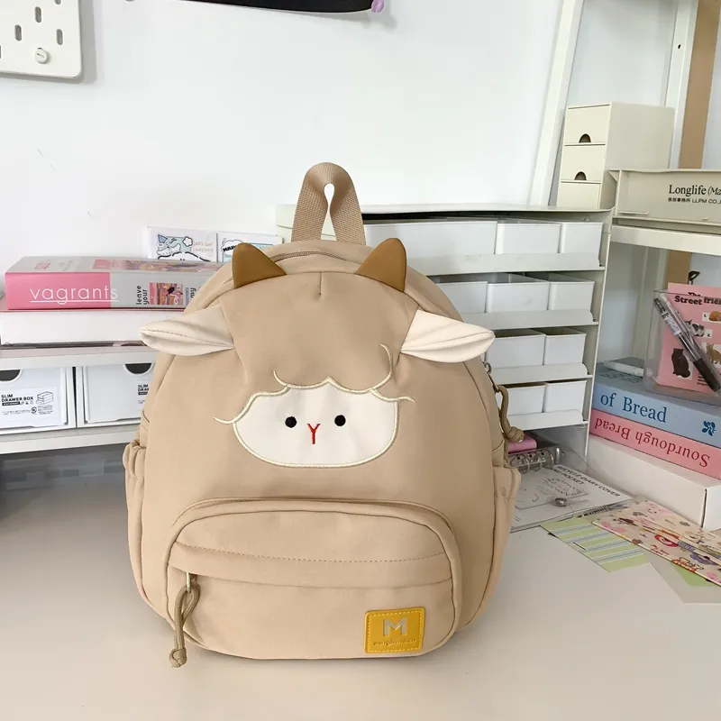Yalu Nylon Backpack Women's Black/White/Khaki-5