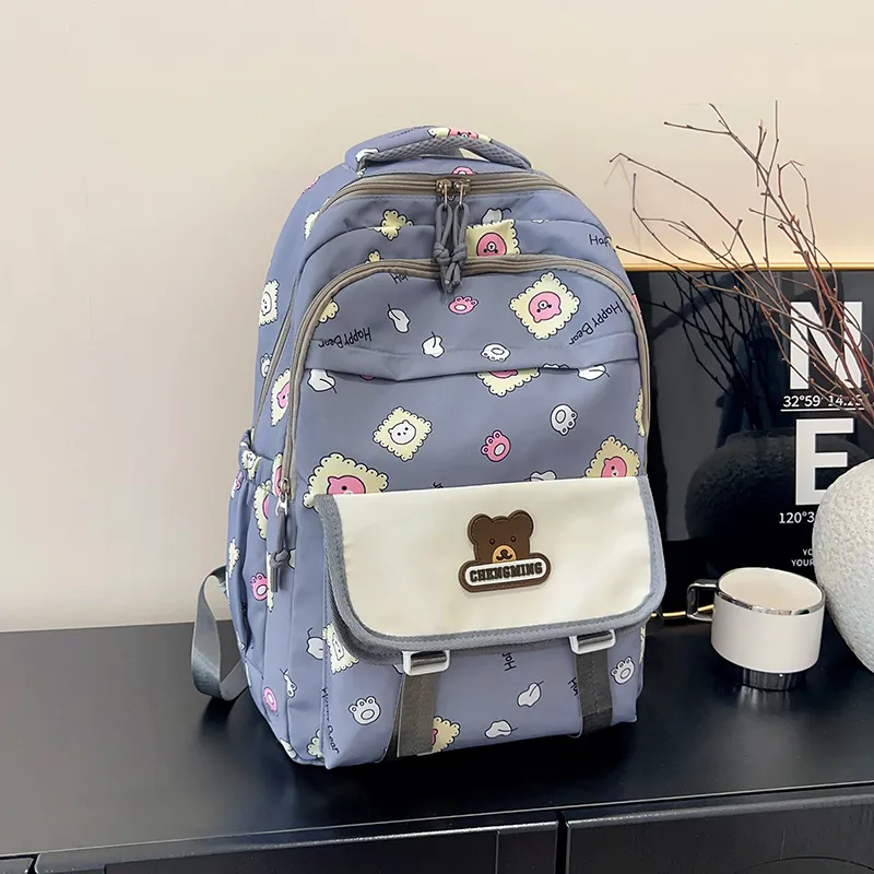 Yalu Nylon Fabric Backpack Regular Unisex Multicolor-11