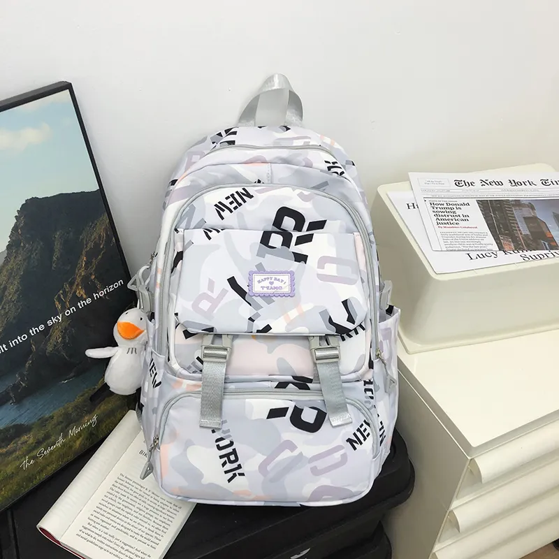 Yalu Nylon Backpack Regular Unisex Multicolor-10