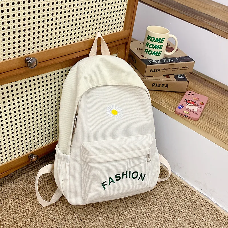 Yalu Corduroy Backpack Regular Unisex Multicolor-11