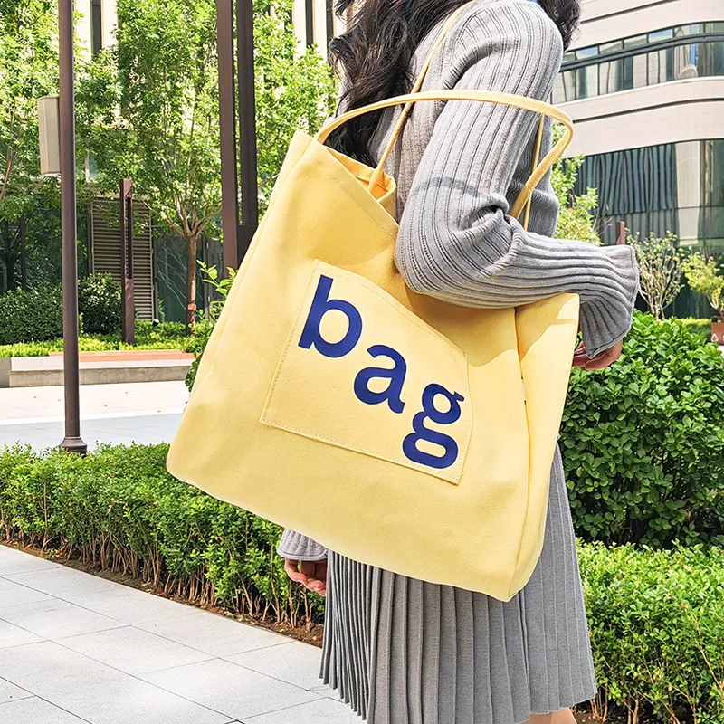 Yalu Canvas Tote Bag, Shoulder Bag Unisex Multicolor-7