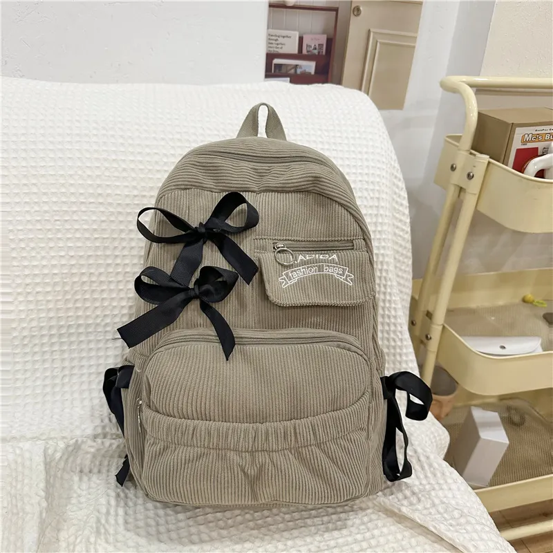 Yalu Corduroy Backpack Unisex Multicolor-10