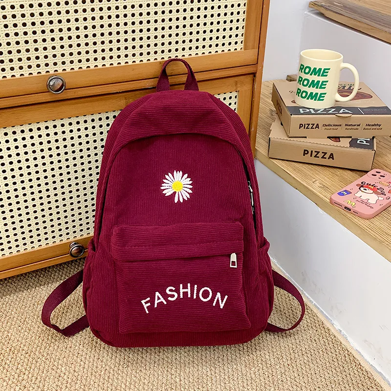 Yalu Corduroy Backpack Regular Unisex Multicolor-5