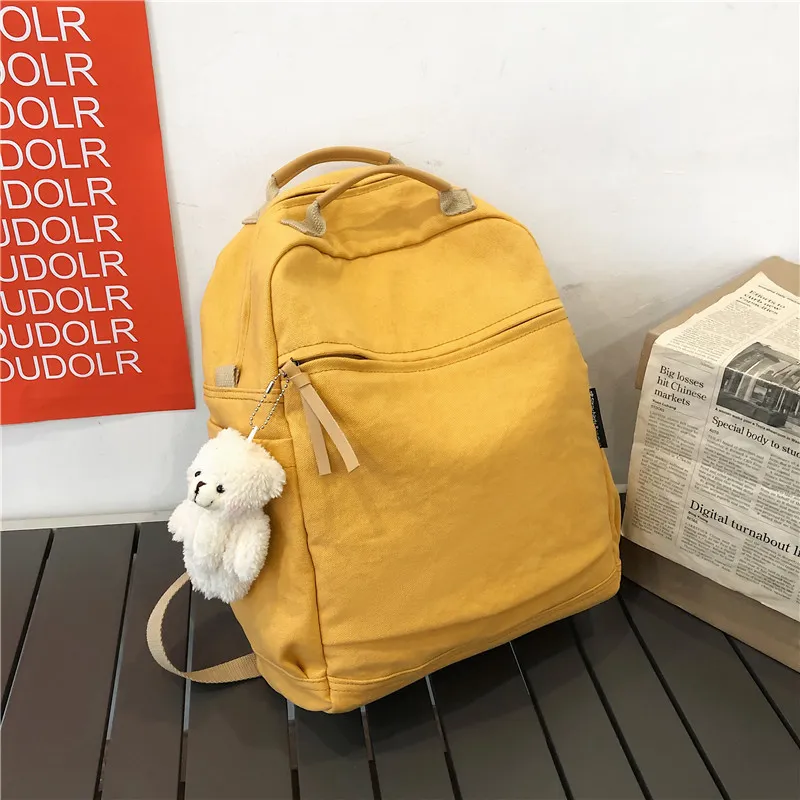 Yalu Canvas Backpack Unisex Multicolor-7