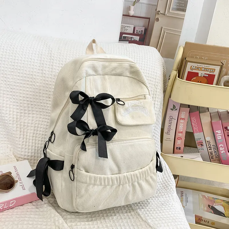 Yalu Corduroy Backpack Unisex Multicolor-4