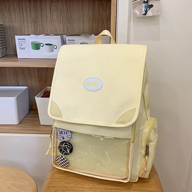 Yalu Nylon With PVC Backpack Unisex Multicolor-2