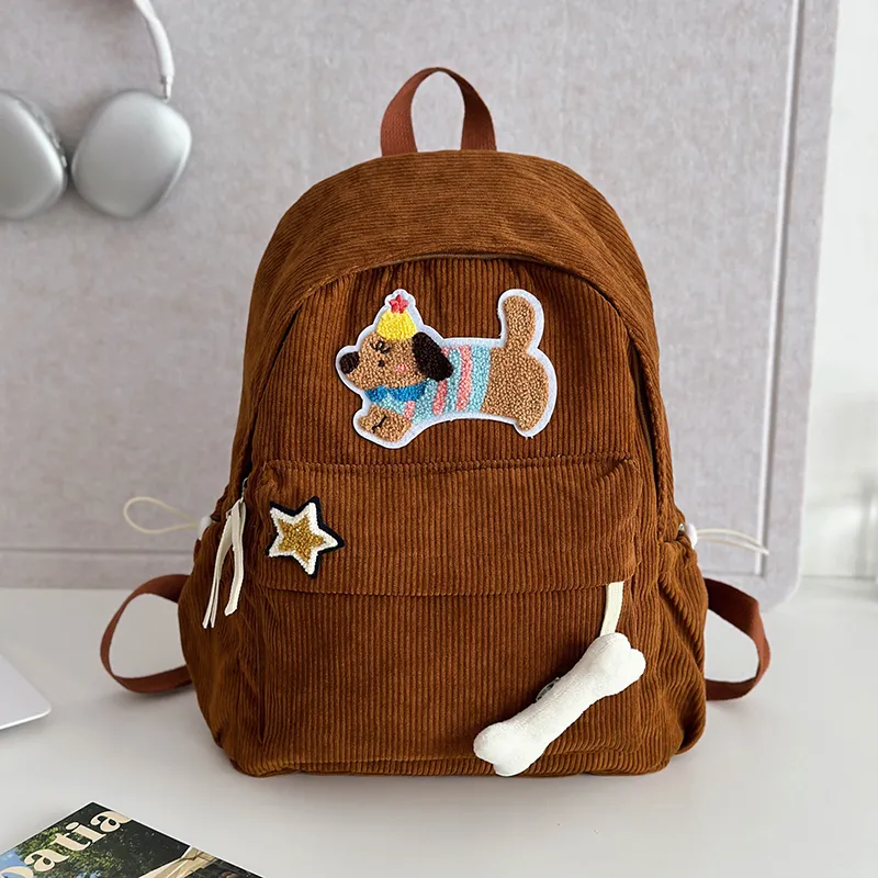 Yalu Corduroy Backpack Unisex Multicolor-4